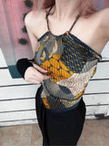 ANTIMOON_Tiger_Eye_Print_Pleated_Backless_Women's_Polyester_Halter_Tops_775507999769_MISSTT