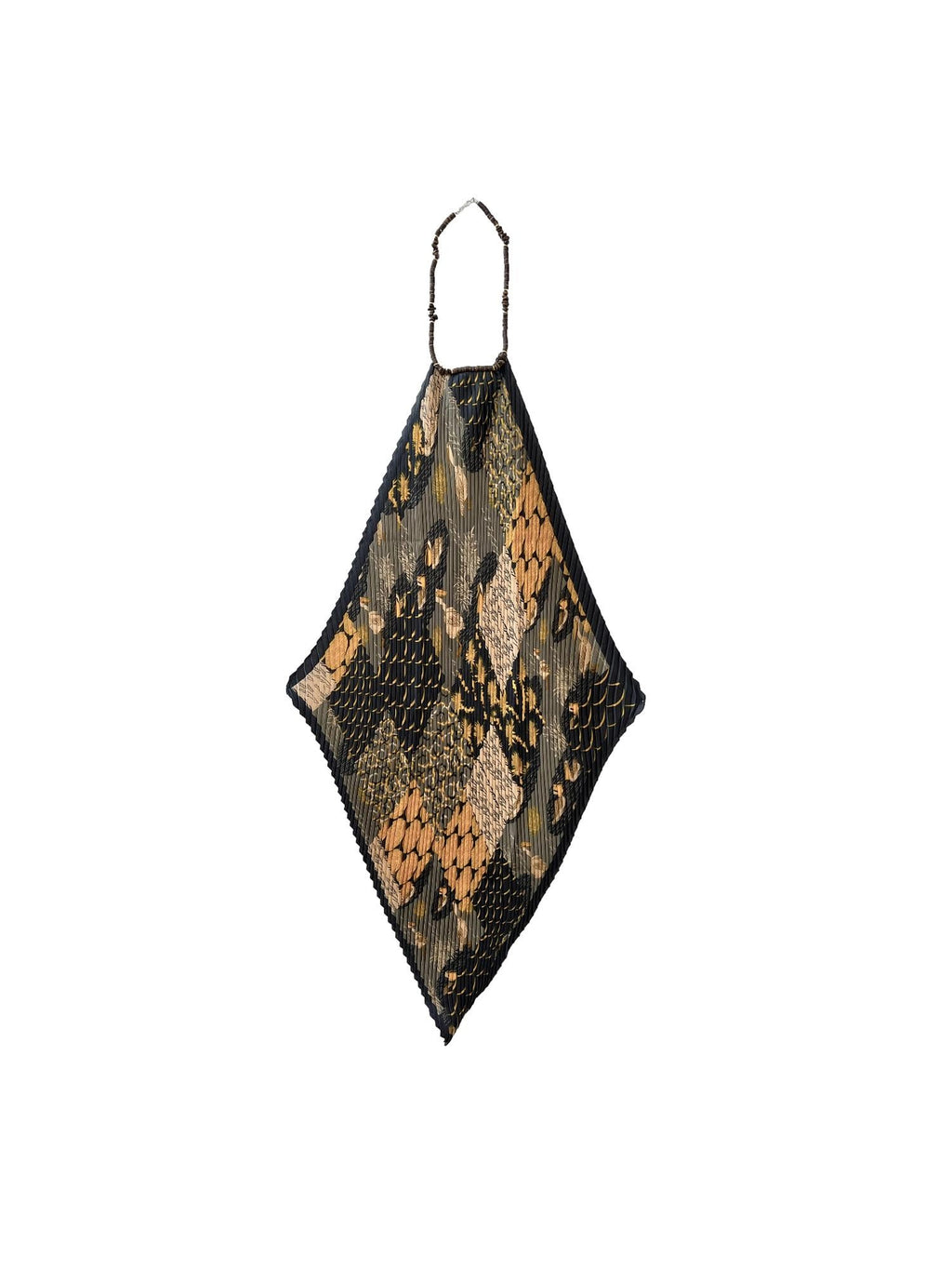 ANTIMOON Tiger Eye Print Pleated Backless Women's Polyester Halter Tops