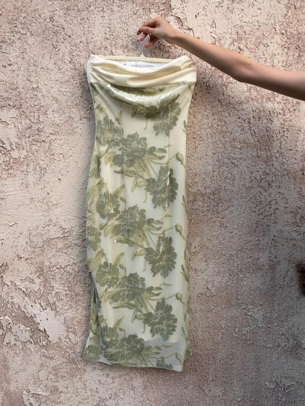 ANTIMOON Tube Top Print Vintage Slim Fit Women's Polyester Cheongsam Dresses