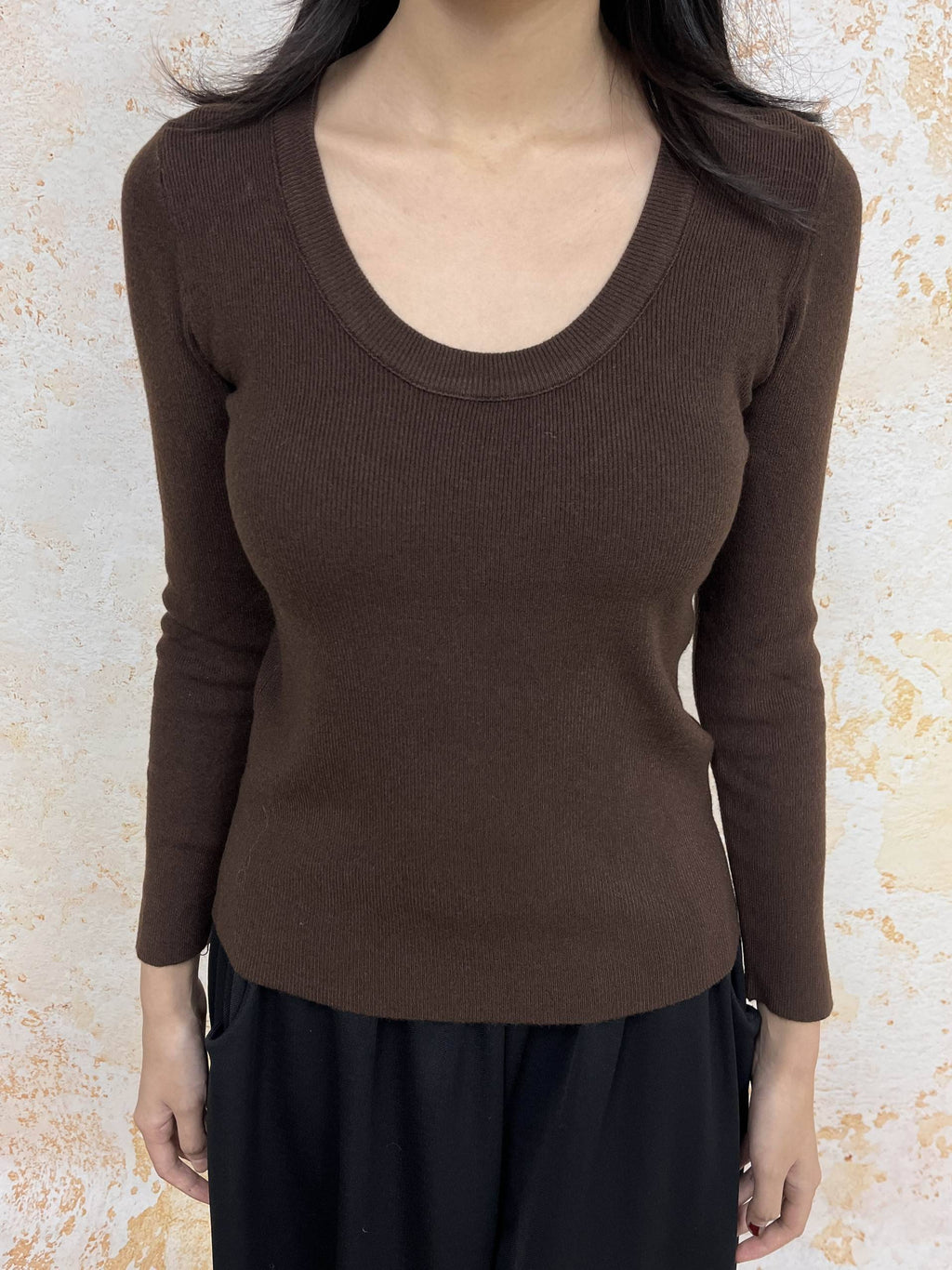 ANTIMOON_U_Neck_Fine_Knit_Slim_Fit_Women's_Wool_Blend_Long_Sleeve_T-shirts_852342840954_MISSTT
