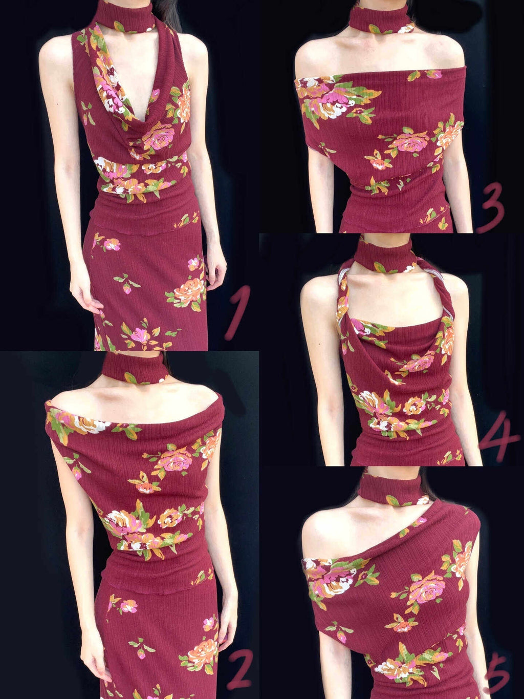 ANTIMOON_Wine_Red_Rose_Print_Draped_Off_Shoulder_Women's_Polyester_Bodycon_Maxi_Dresses_828356345729_MISSTT