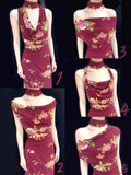 ANTIMOON_Wine_Red_Rose_Print_Draped_Off_Shoulder_Women's_Polyester_Bodycon_Maxi_Dresses_828356345729_MISSTT