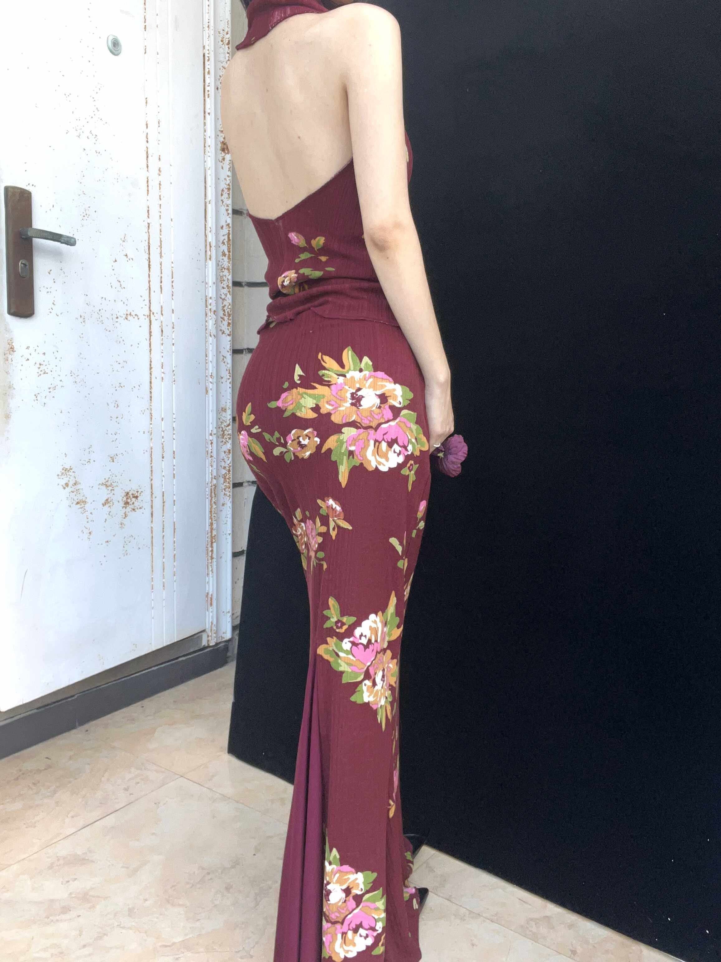 ANTIMOON_Wine_Red_Rose_Print_Draped_Off_Shoulder_Women's_Polyester_Bodycon_Maxi_Dresses_828356345729_MISSTT