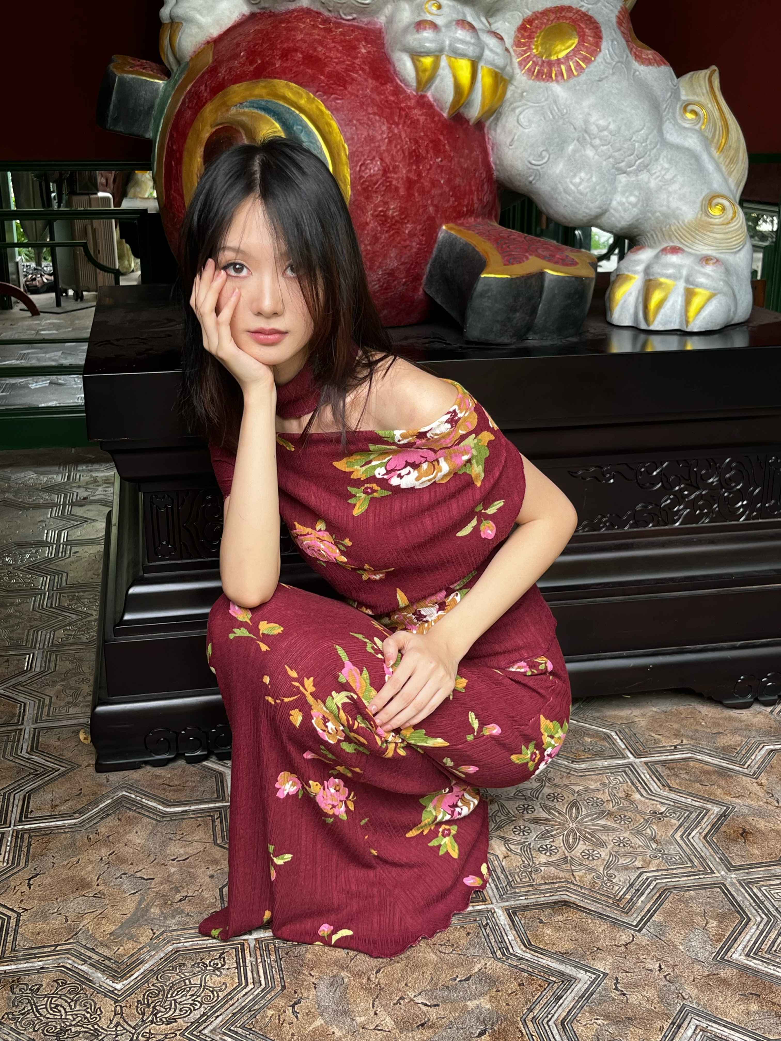 ANTIMOON_Wine_Red_Rose_Print_Draped_Off_Shoulder_Women's_Polyester_Bodycon_Maxi_Dresses_828356345729_MISSTT