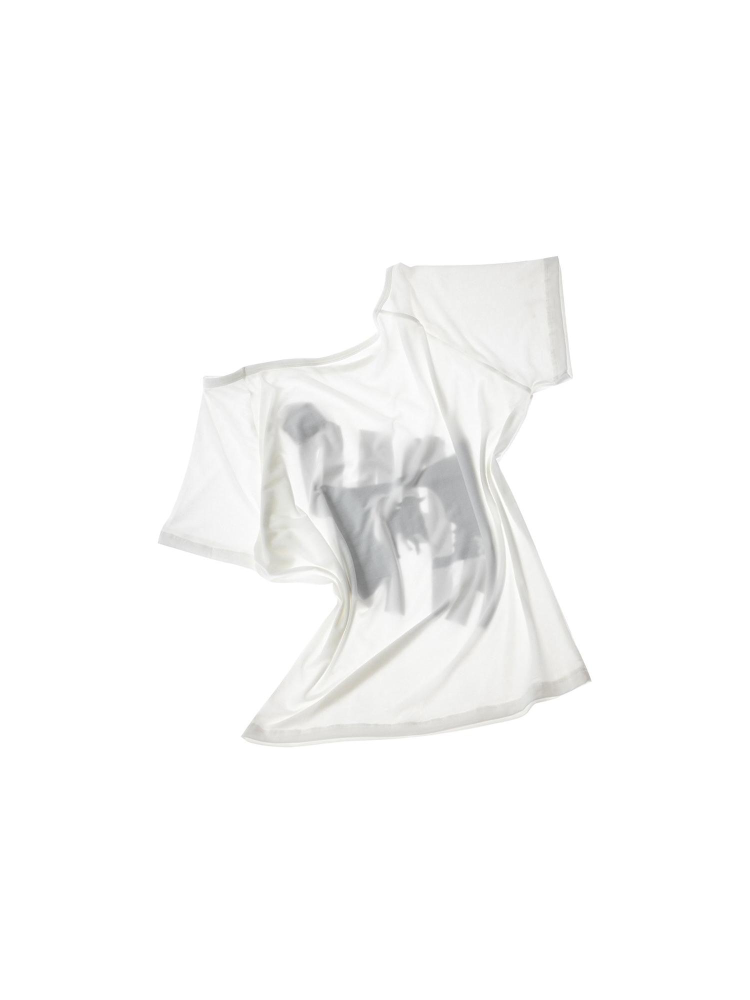 APRIORITY 3d Flocked Letter Studded Slanted Shoulder Women's Lyocell Off-shoulder T-shirts