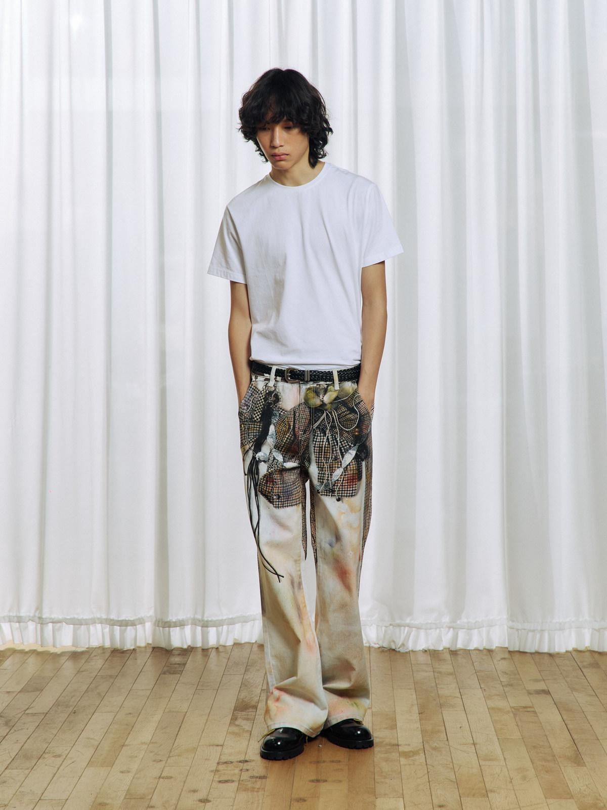 APRIORITY 3d Floral Printed Asymmetric Women's Cotton Denim Straight-leg Jeans
