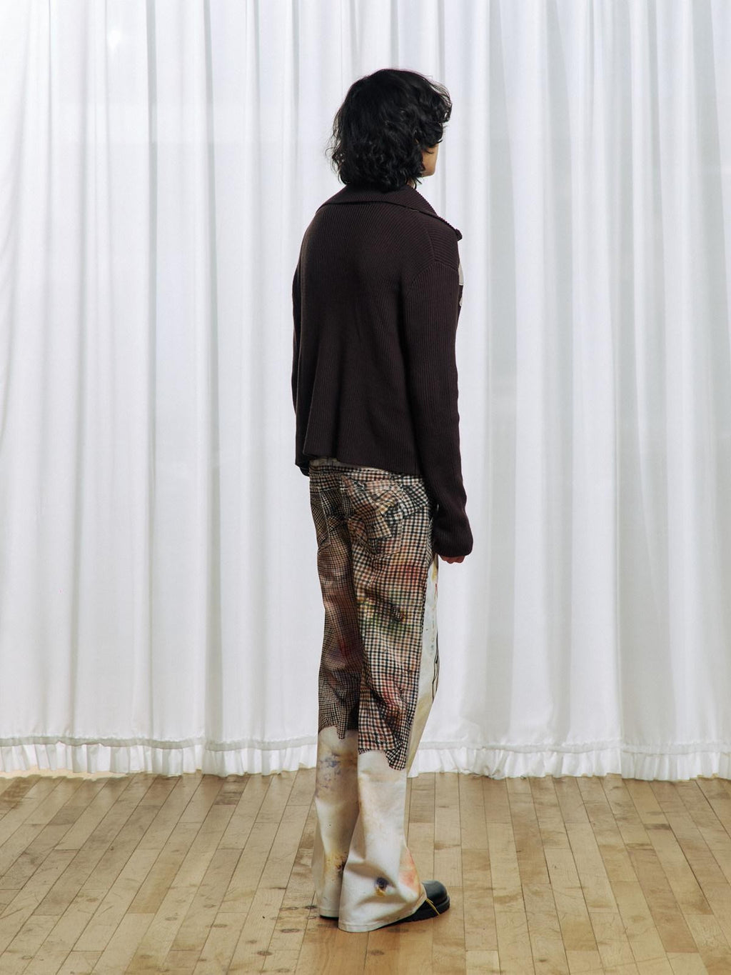 APRIORITY 3d Floral Printed Asymmetric Women's Cotton Denim Straight-leg Jeans