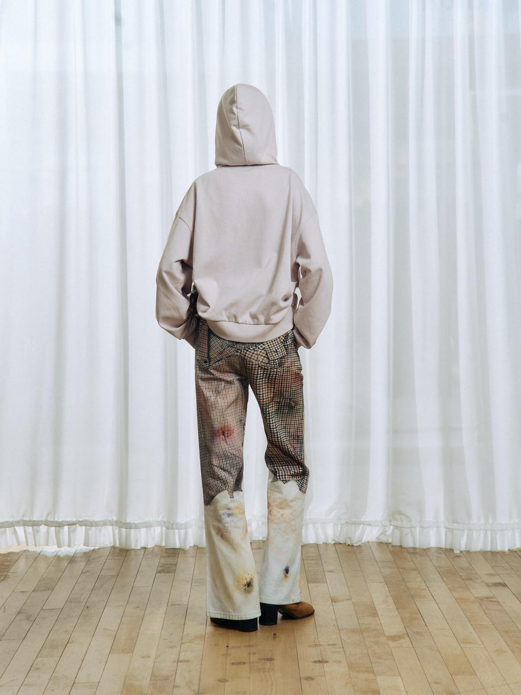 APRIORITY 3d Floral Printed Asymmetric Women's Cotton Denim Straight-leg Jeans
