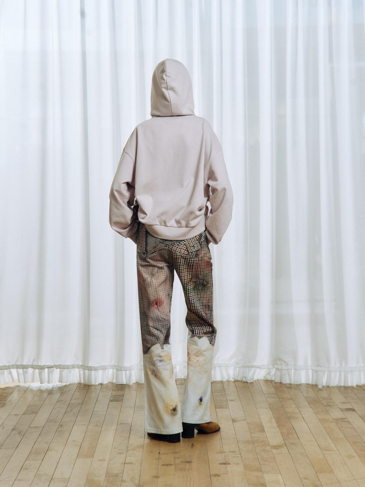 APRIORITY 3d Floral Printed Asymmetric Women's Cotton Denim Straight-leg Jeans