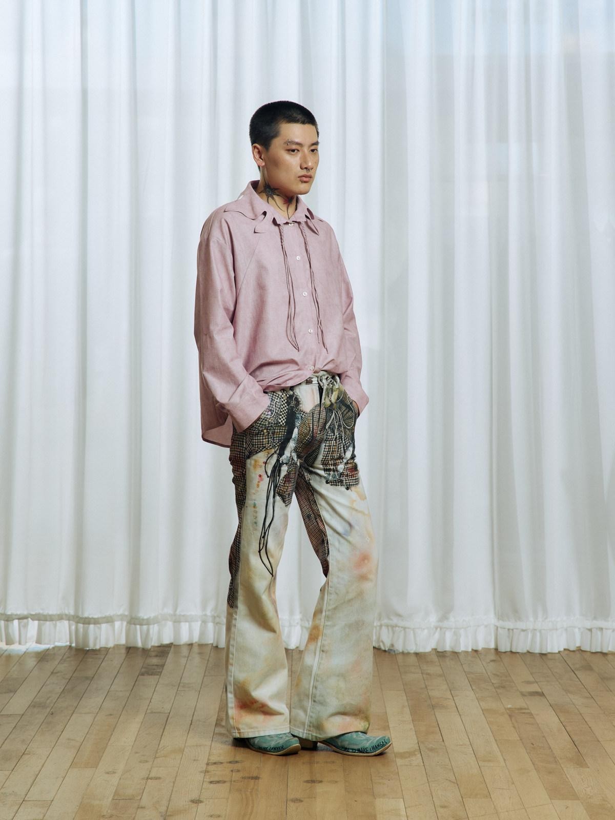 APRIORITY 3d Floral Printed Asymmetric Women's Cotton Denim Straight-leg Jeans