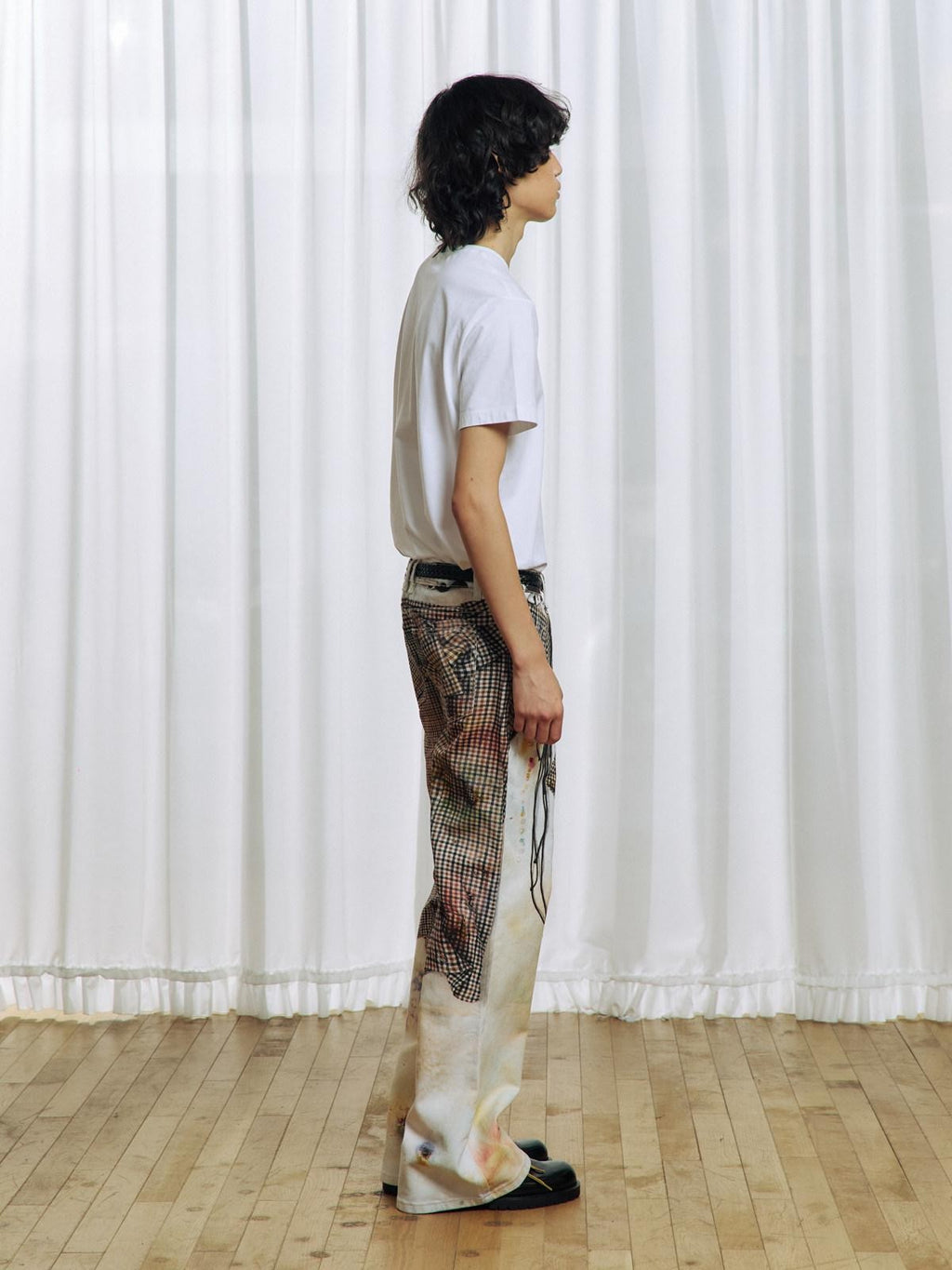 APRIORITY 3d Floral Printed Asymmetric Women's Cotton Denim Straight-leg Jeans