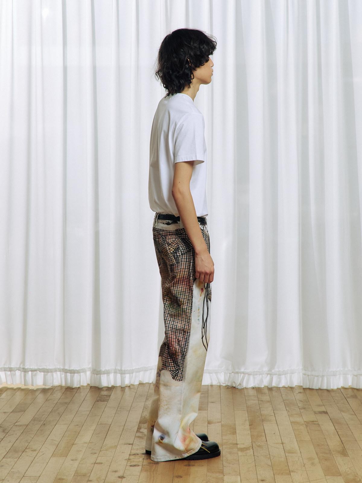 APRIORITY 3d Floral Printed Asymmetric Women's Cotton Denim Straight-leg Jeans