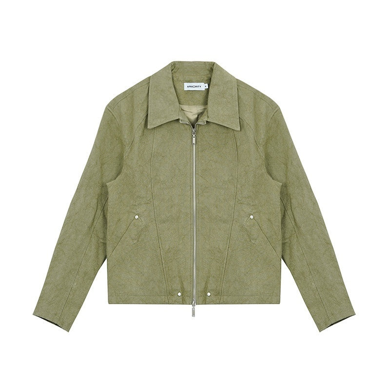 APRIORITY_Avocado_Green_Solid_3d_Patch_Pockets_Zipper_Lapel_Women's_Cotton_Cropped_Jackets_731961314299_MISSTT