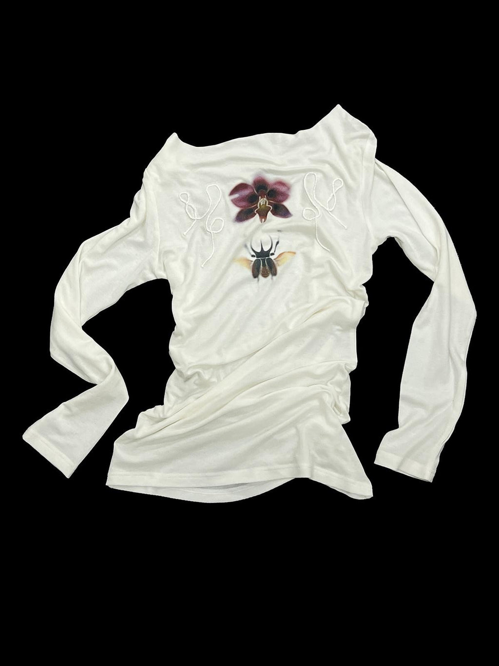 APRIORITY Beetle Orchid Cold Shoulder Women's Lyocell Merino Long Sleeve T-shirts