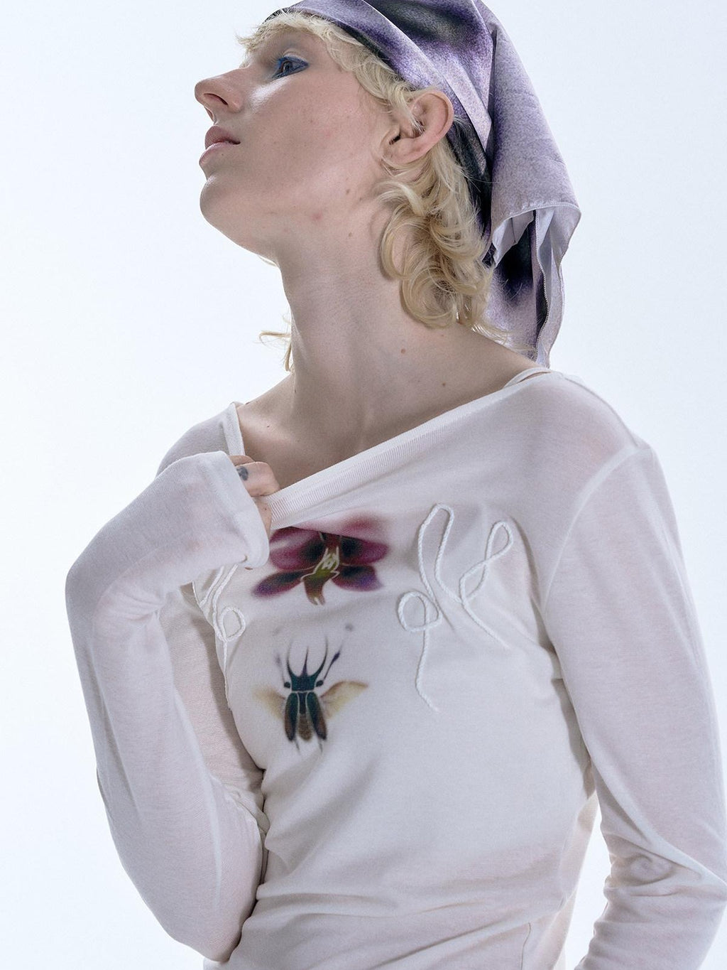 APRIORITY Beetle Orchid Cold Shoulder Women's Lyocell Merino Long Sleeve T-shirts