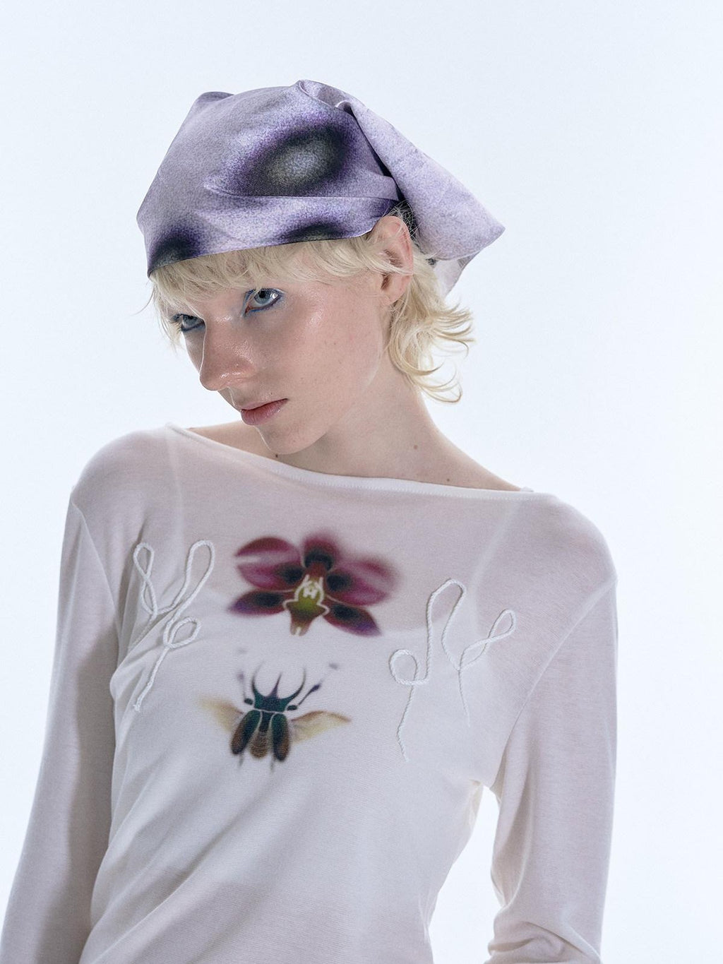APRIORITY Beetle Orchid Cold Shoulder Women's Lyocell Merino Long Sleeve T-shirts