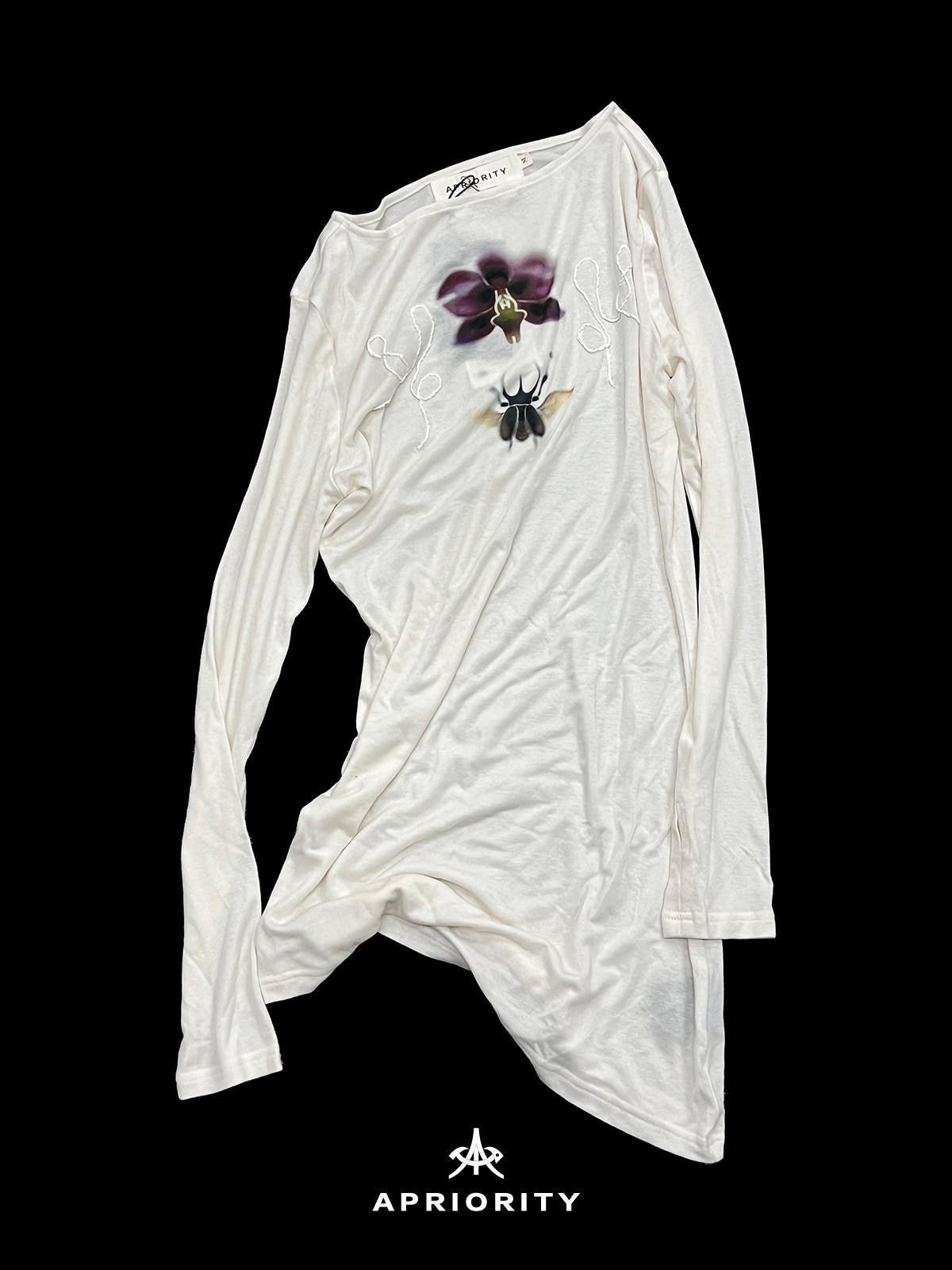 APRIORITY Beetle Orchid Cold Shoulder Women's Lyocell Merino Long Sleeve T-shirts