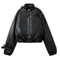 APRIORITY_Black_3d_Structured_Oil_Wax_Coated_Women's_Faux_Leather_Down_Jackets_988444962192_MISSTT