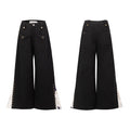 APRIORITY_Black_Distressed_Lace_Panel_Adjustable_Waist_Women's_Cotton_Wide-leg_Pants_946587415236_MISSTT