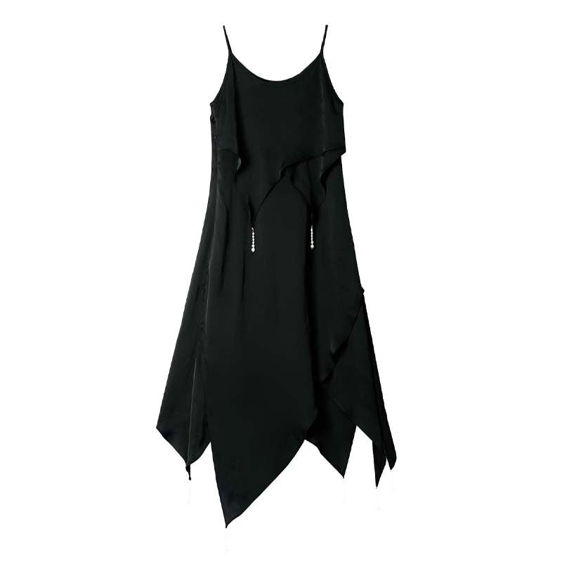 APRIORITY_Black_Pearl_Trim_Asymmetric_Hem_Women's_Polyester_Slip_Midi_Dresses_724524915658_MISSTT