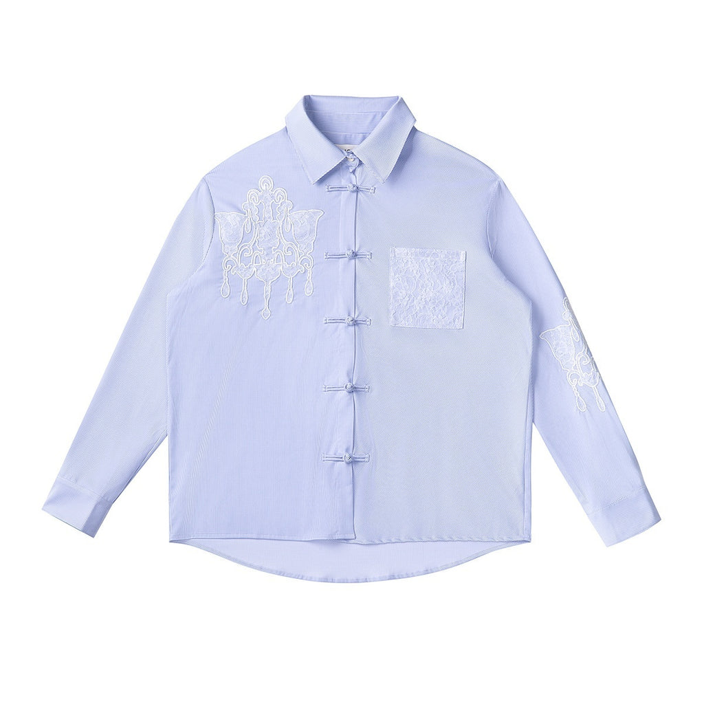 APRIORITY_Blue_Striped_Lace_Embroidered_Chinese_Frog_Button_Loose_Fit_Women's_Shirts_959985596658_MISSTT