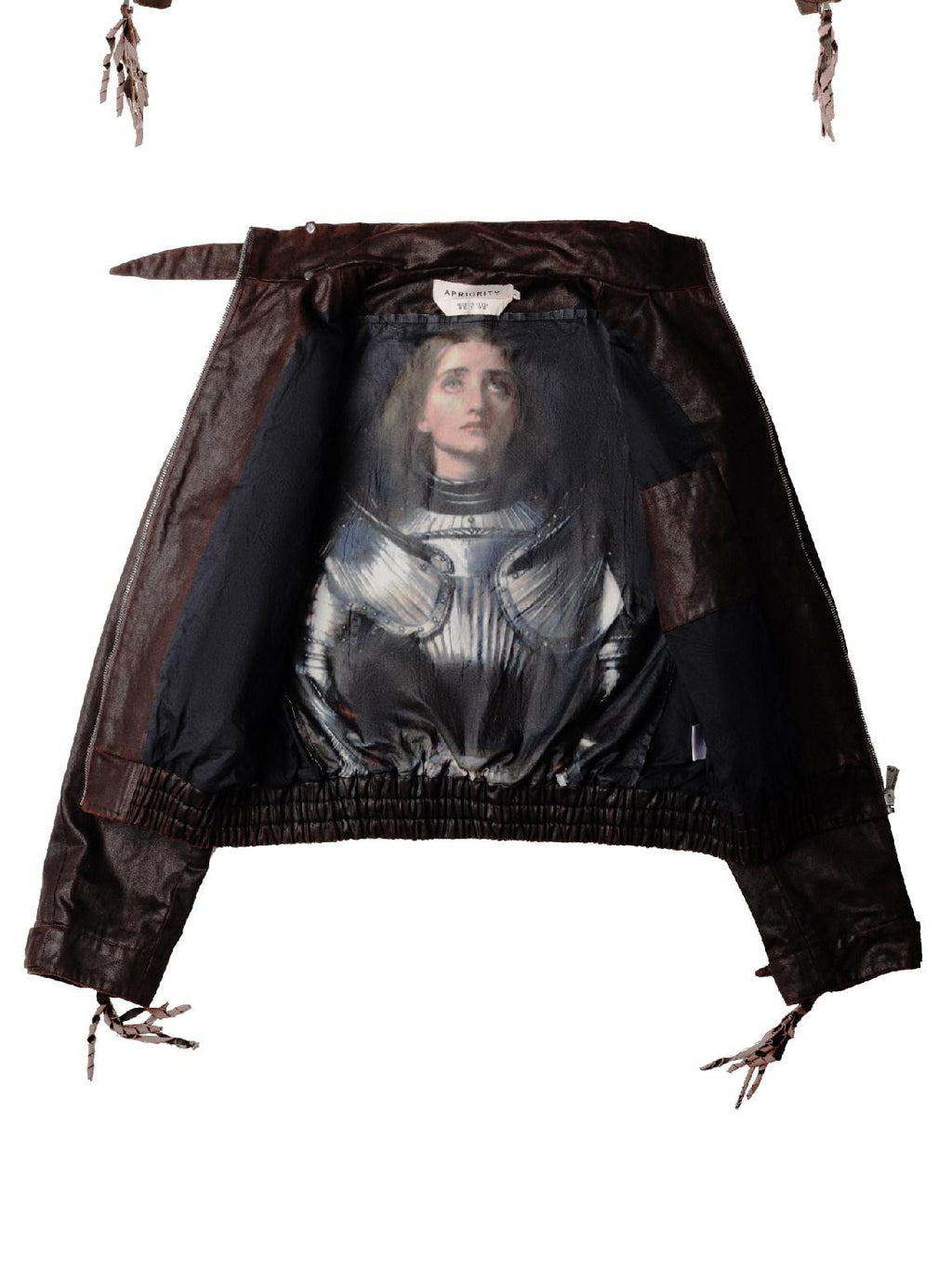 APRIORITY Burning Lily Lace Embroidered Floral Women's Faux Leather Leather Jackets