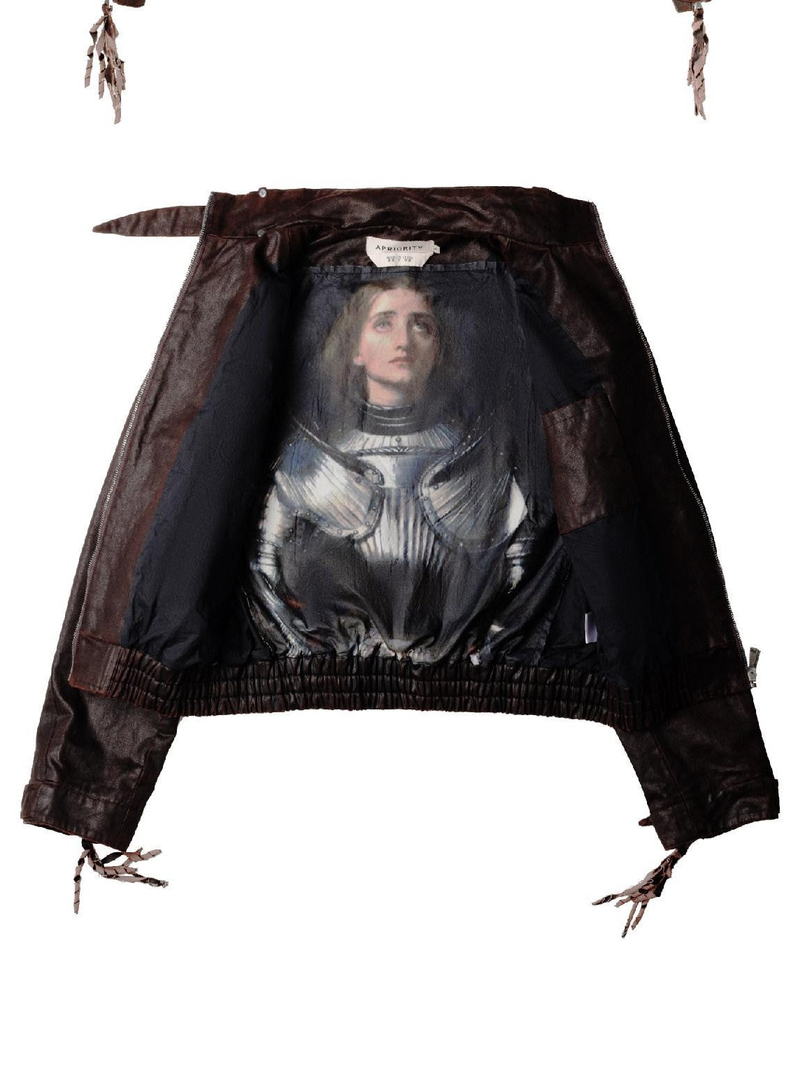 APRIORITY Burning Lily Lace Embroidered Floral Women's Faux Leather Leather Jackets