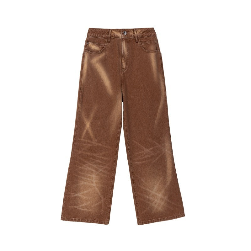 APRIORITY_Caramel_Special_Wash_Metal_Zipper_Women's_Cotton_Denim_Wide-leg_Jeans_768296161515_MISSTT