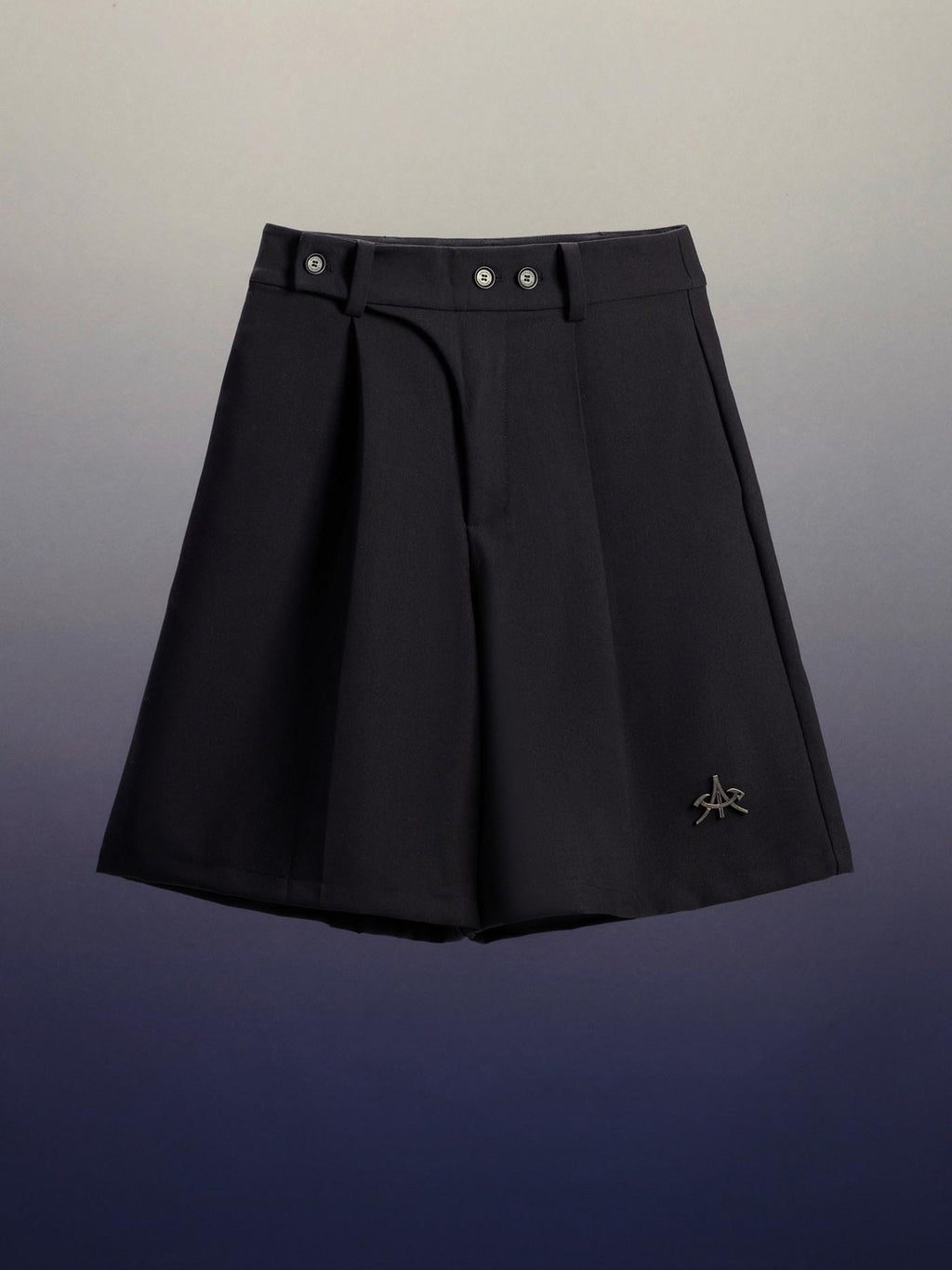 APRIORITY Casual Pleated Adjustable Waist Women's Polyester Spandex Blend Bermuda Shorts