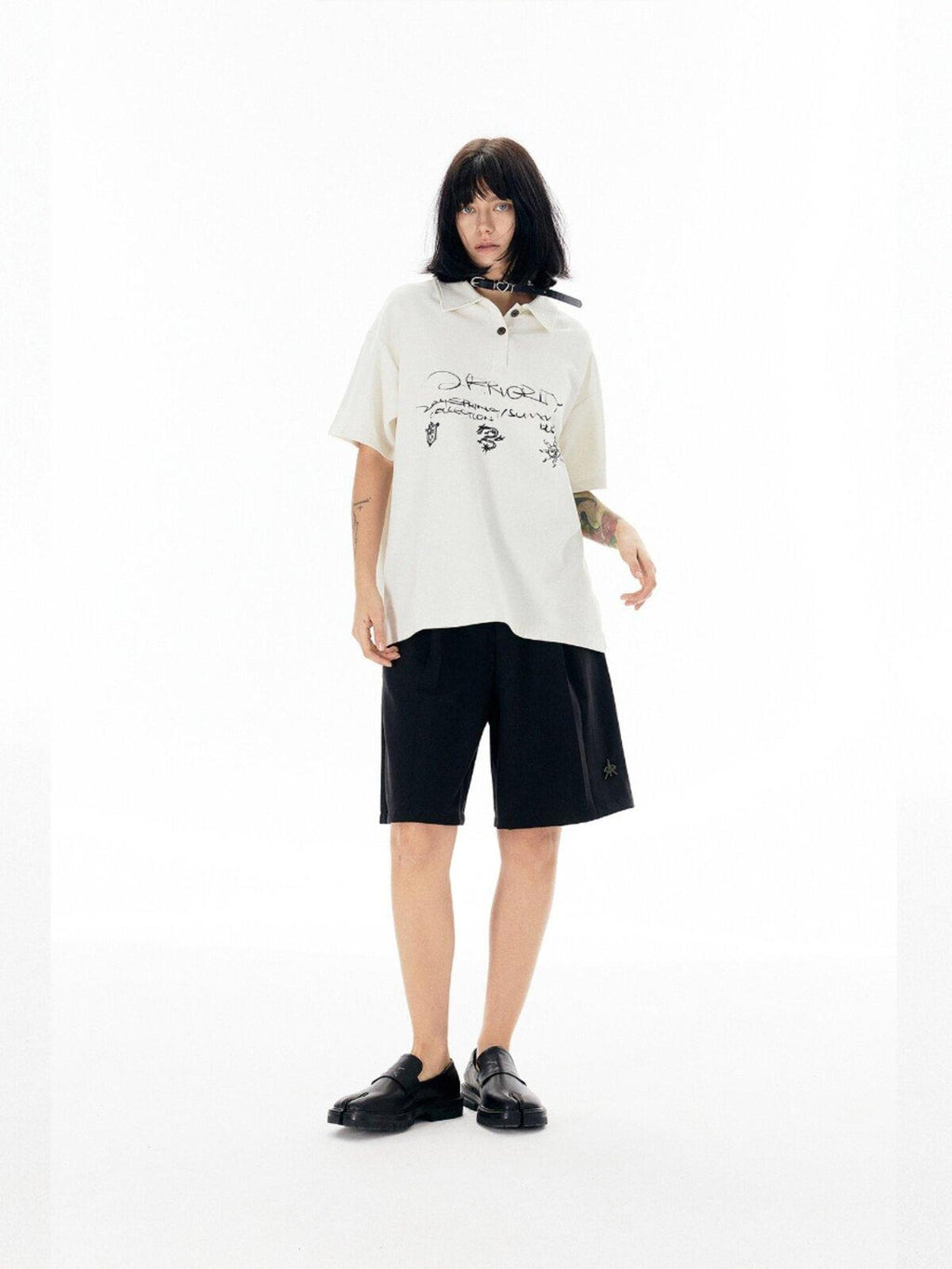 APRIORITY Casual Pleated Adjustable Waist Women's Polyester Spandex Blend Bermuda Shorts