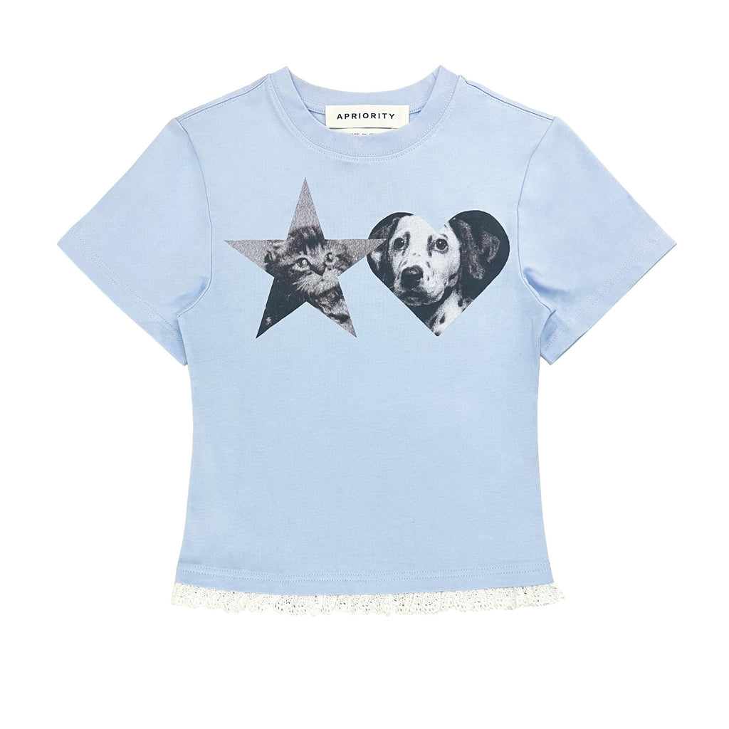 APRIORITY_Cat_And_Dog_Lace_Hem_White_Ink_Print_Women's_Cotton_Slim_T-shirts_868779600314_MISSTT