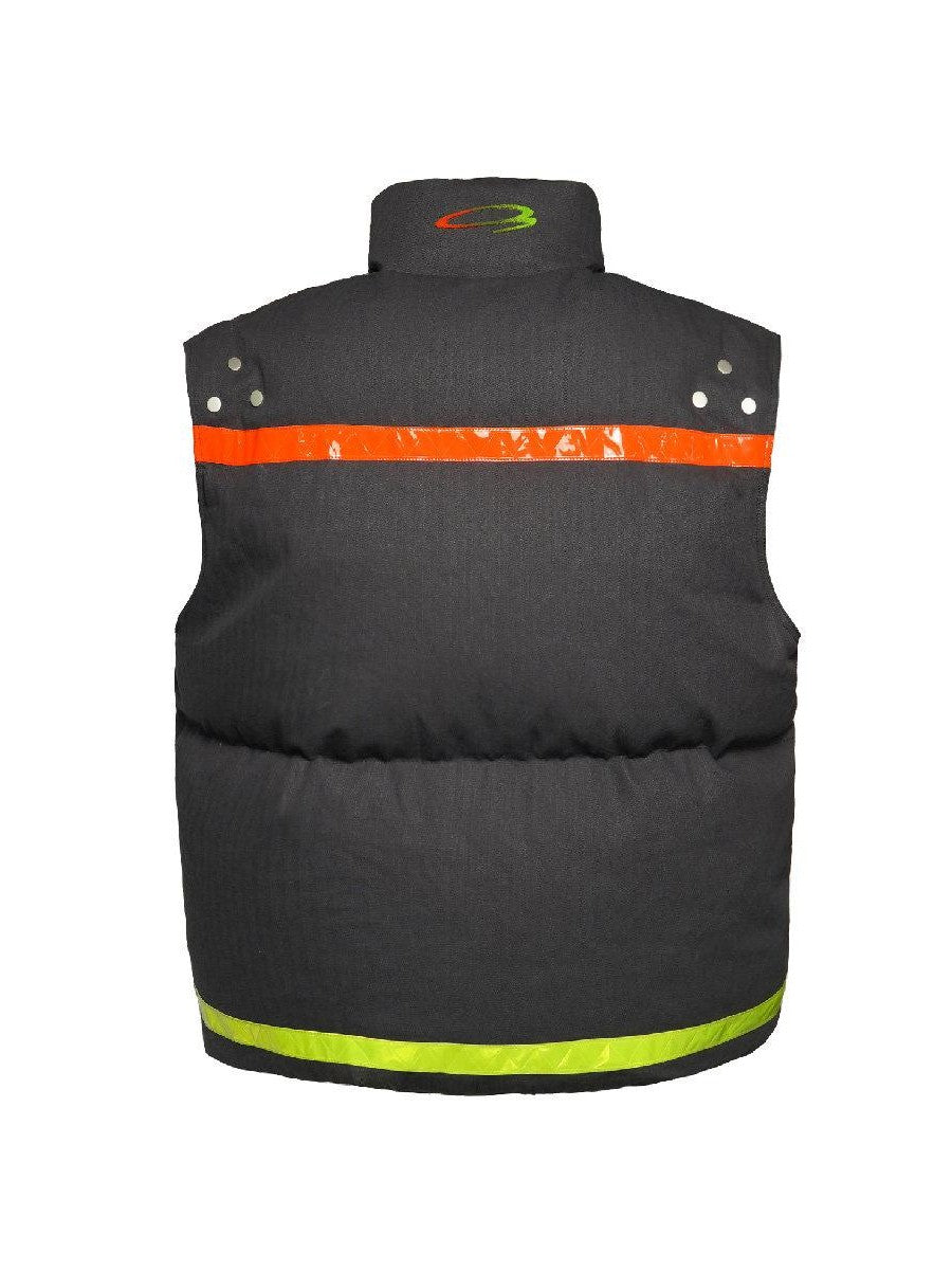 APRIORITY Colorblock Stand Collar Metal Trim Short White Duck Down Women's Cotton Vests