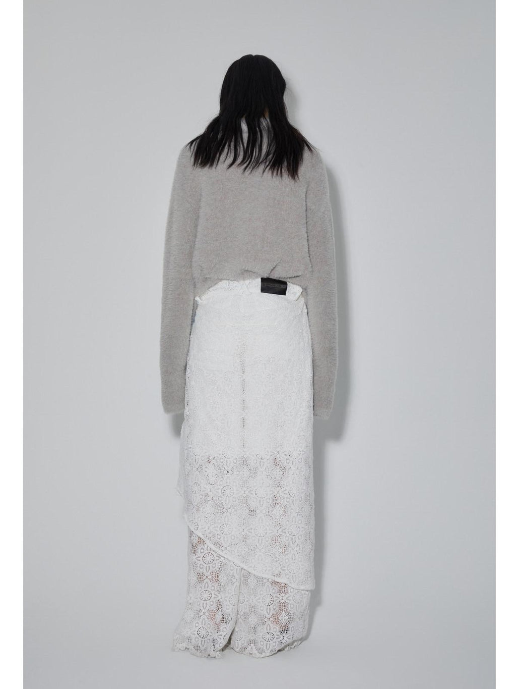 APRIORITY Cross Motif Relaxed Round Neck Women's Faux Mink Sweater Vests