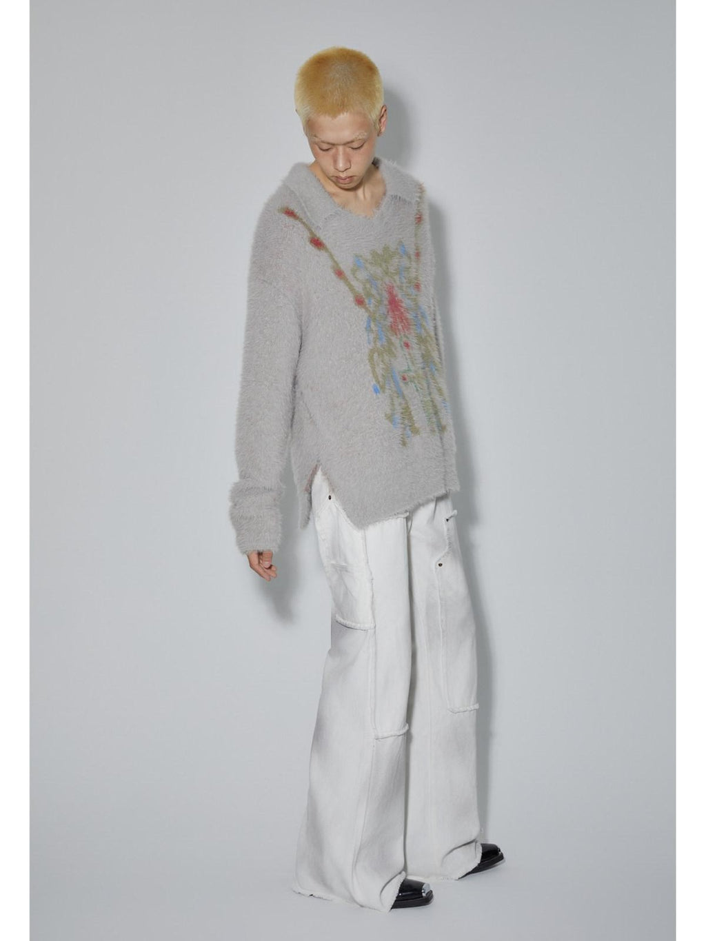 APRIORITY Cross Soft Slouchy Relaxed Oversized Turned Collar Women's Faux Mink Sweaters