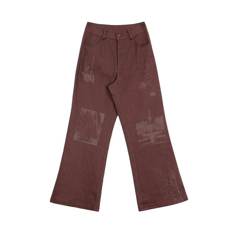 APRIORITY_Dark_Red_Laser_Burnout_Floral_Distressed_Women's_Cotton_Wide-leg_Pants_759352674379_MISSTT