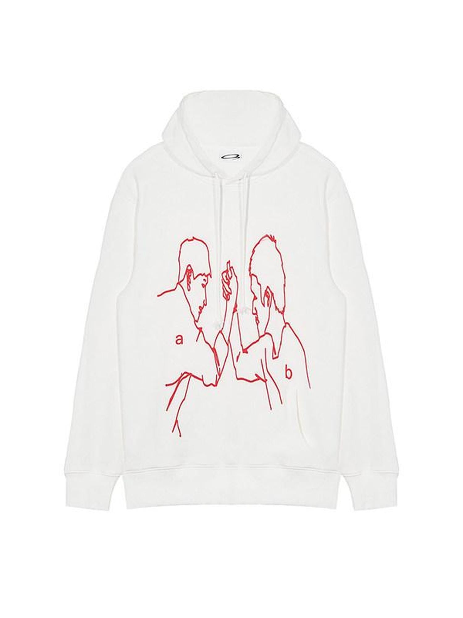 APRIORITY Deep Brown Arm Wrestling Print Inset Pocket Women's Cotton Hoodies