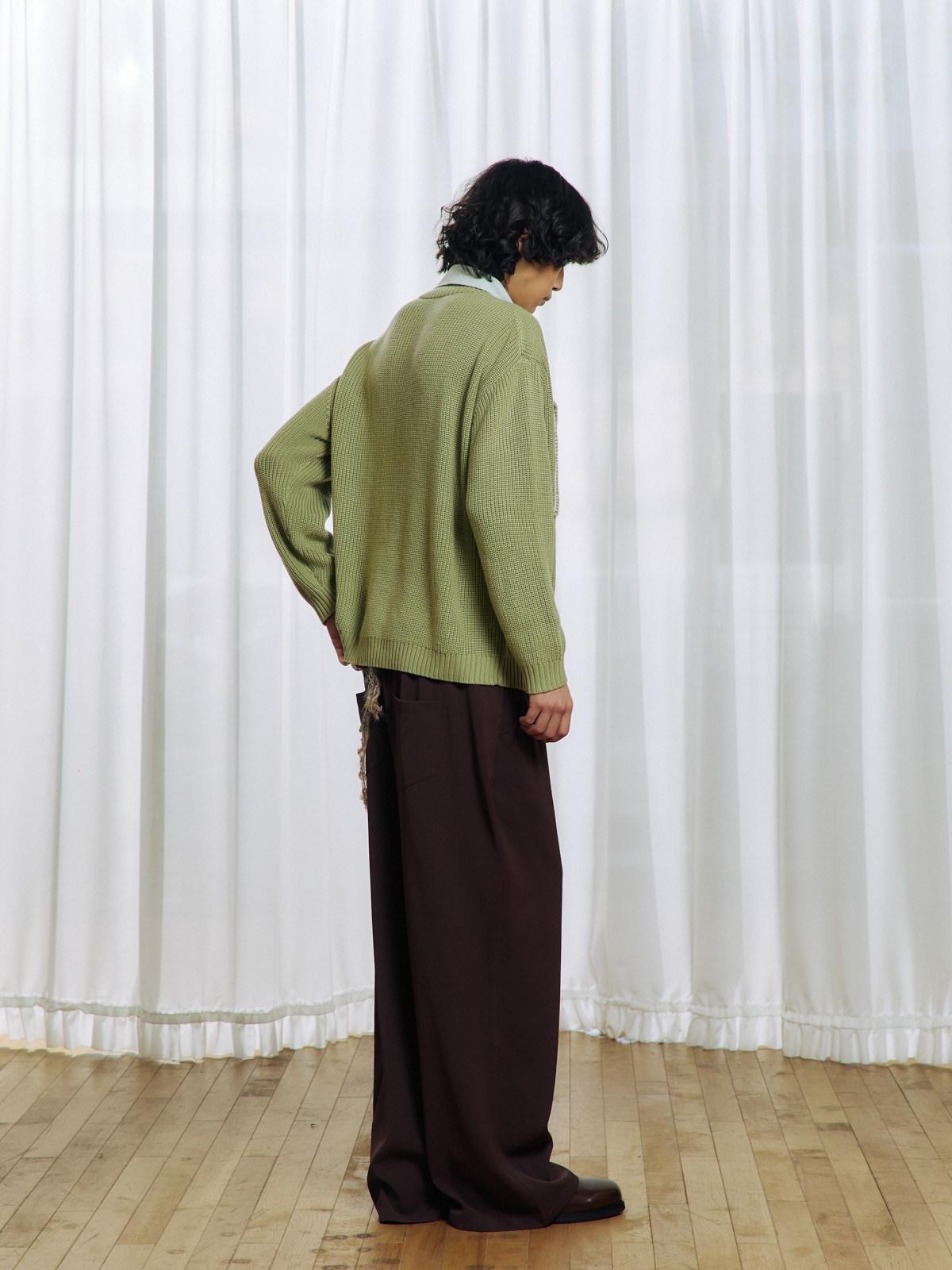 APRIORITY Deep Brown Floral Applique Waist Belt Women's Polyester Tailored Pants