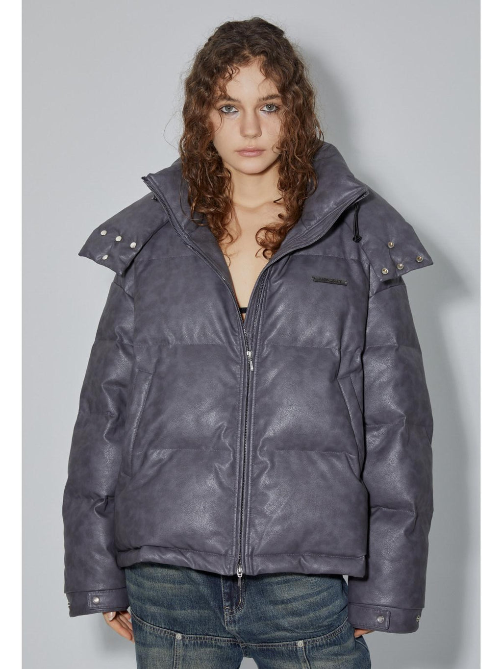APRIORITY Deep Gray High Fill 90 Percent Puffer Women's White Duck Down Jackets