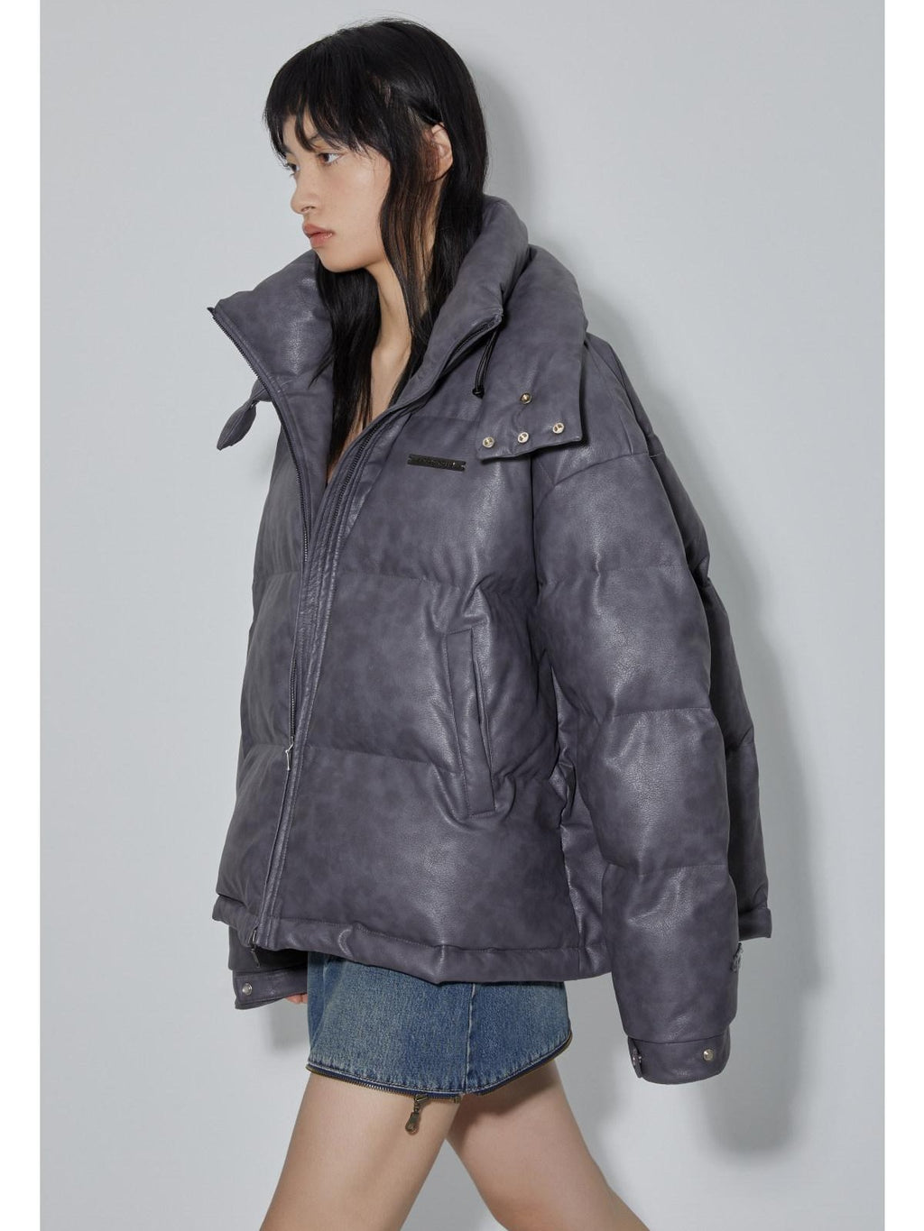 APRIORITY Deep Gray High Fill 90 Percent Puffer Women's White Duck Down Jackets
