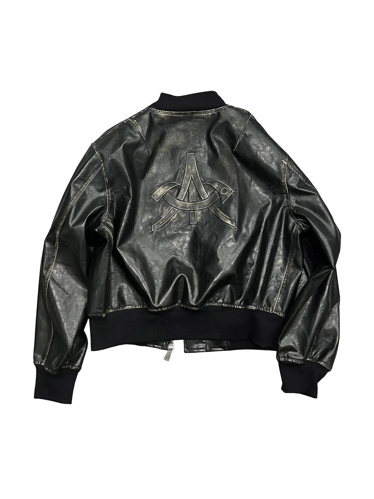 APRIORITY Distressed Embossed Print Faux Leather Women's Leather Jackets