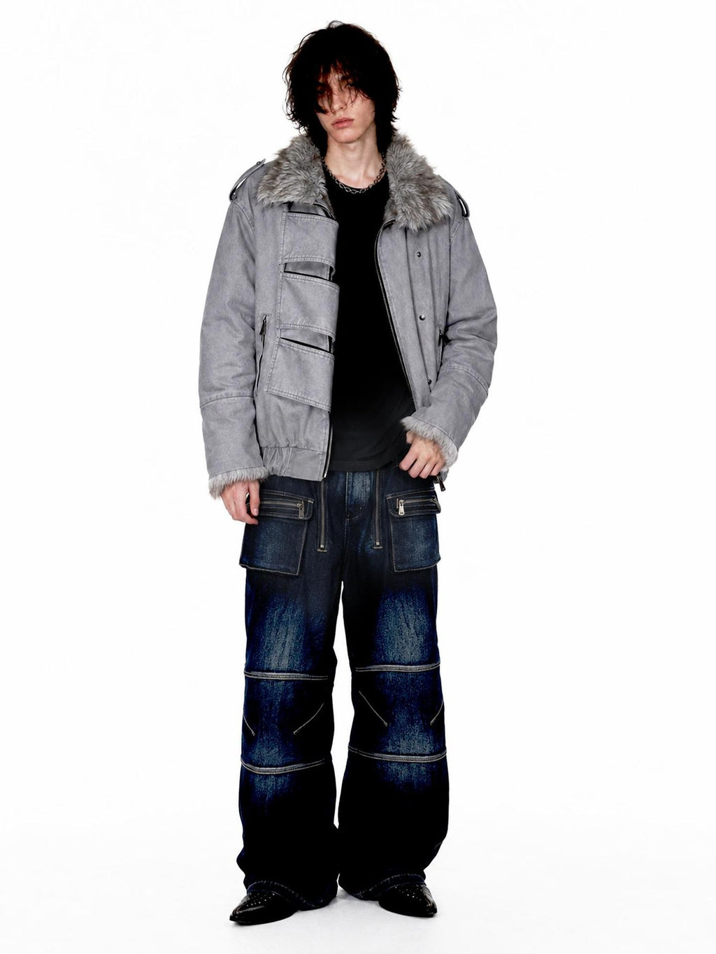 APRIORITY Distressed Loose High Neck Warm Womens Cotton Coach Jackets
