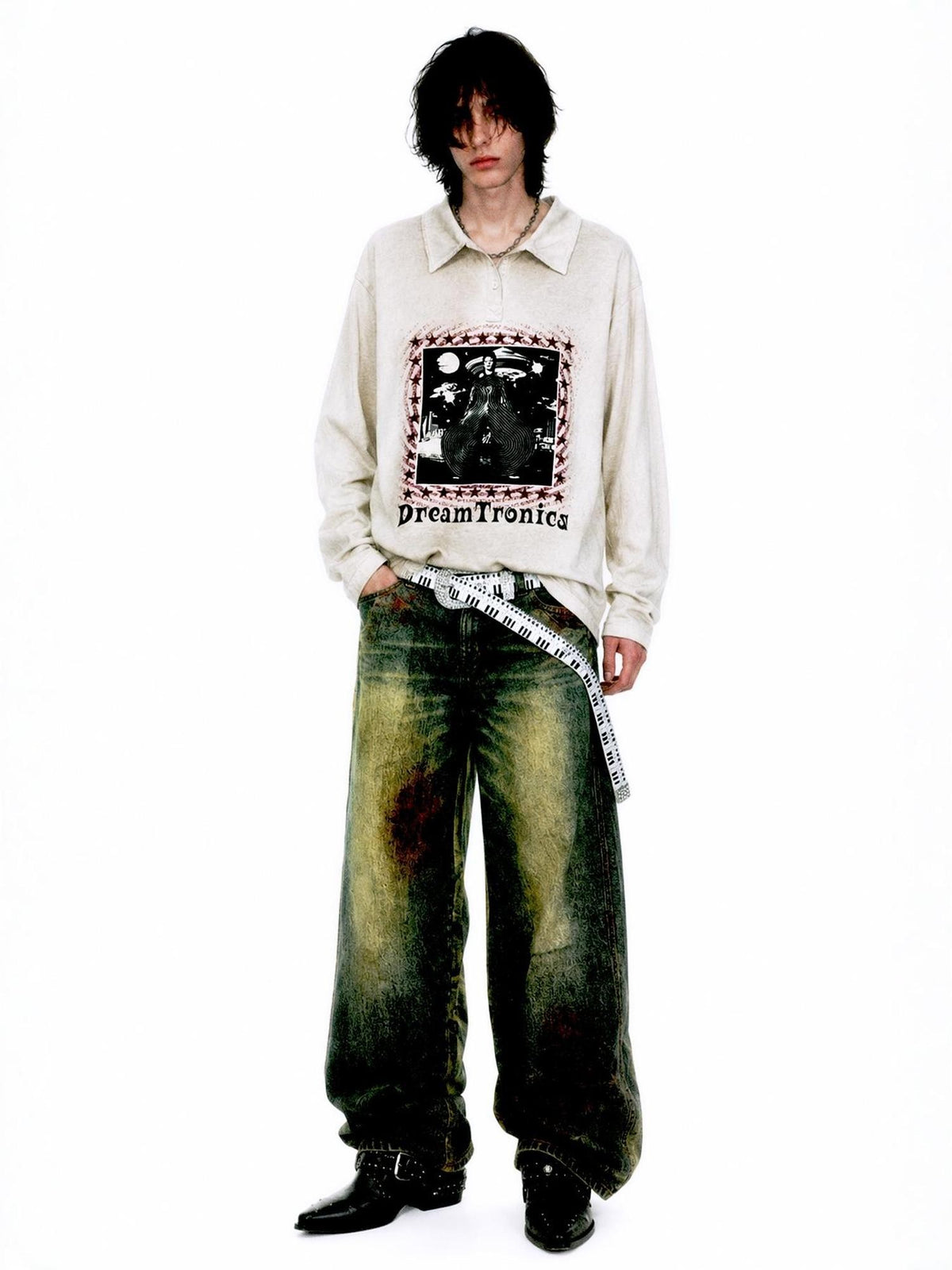 APRIORITY Distressed Print Loose Fit Women's Cotton Long Sleeve T-shirts