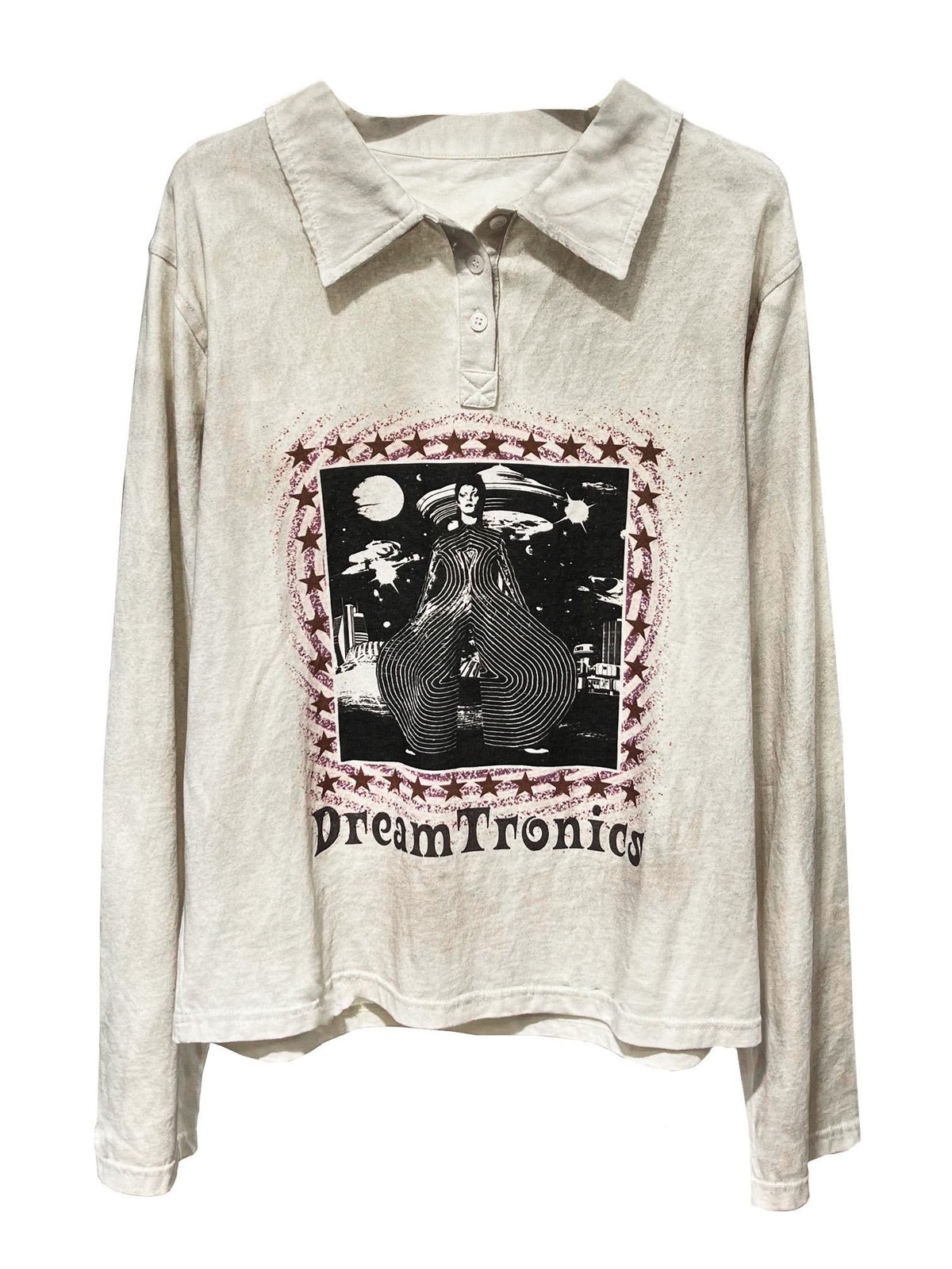 APRIORITY Distressed Print Loose Fit Women's Cotton Long Sleeve T-shirts