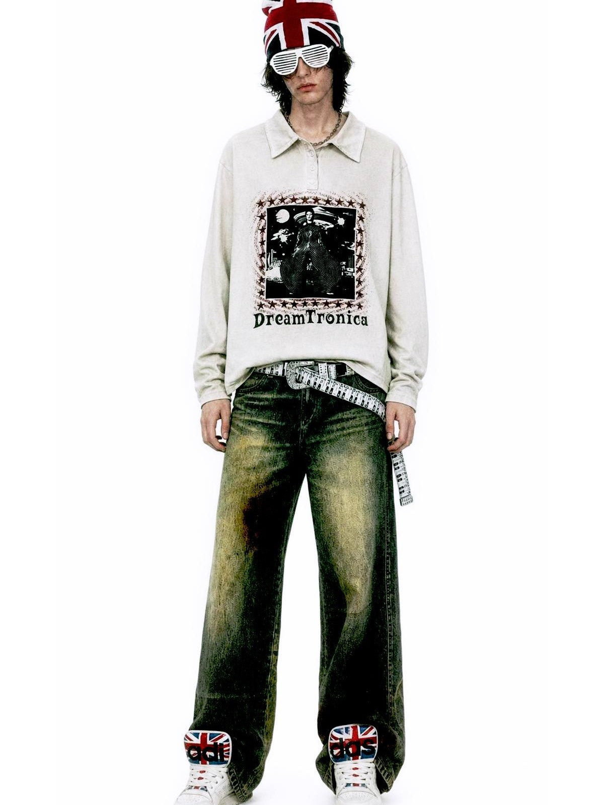 APRIORITY Distressed Print Loose Fit Women's Cotton Long Sleeve T-shirts