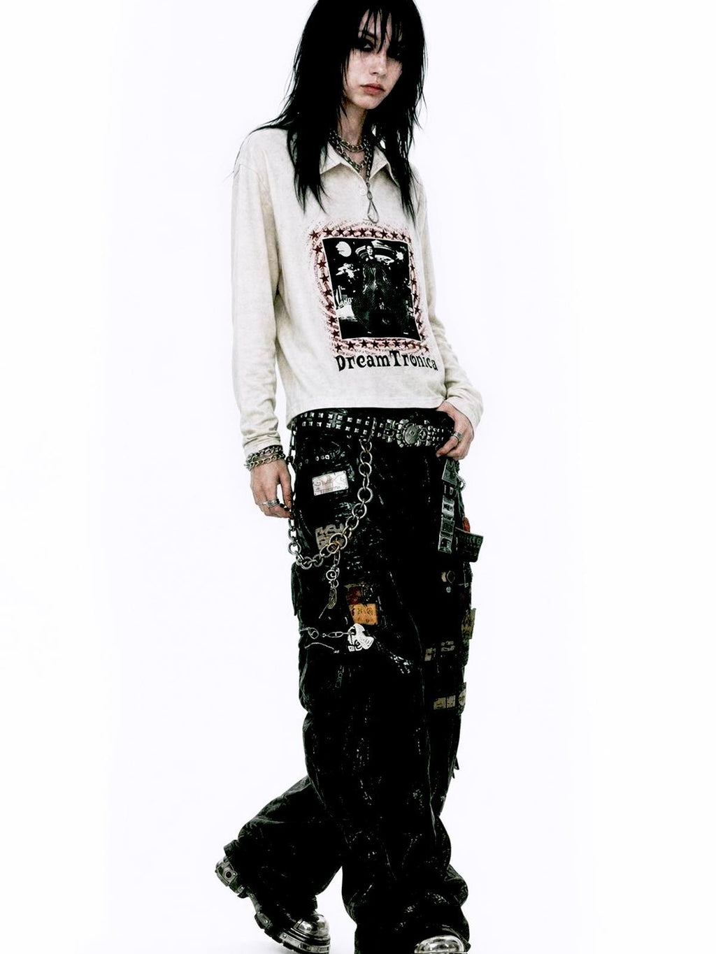 APRIORITY Distressed Print Loose Fit Women's Cotton Long Sleeve T-shirts