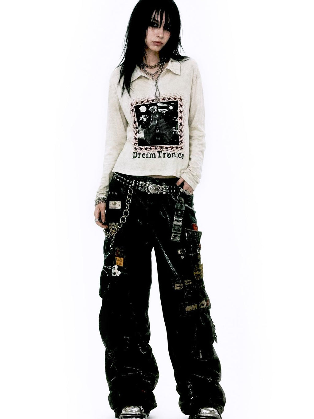 APRIORITY Distressed Print Loose Fit Women's Cotton Long Sleeve T-shirts