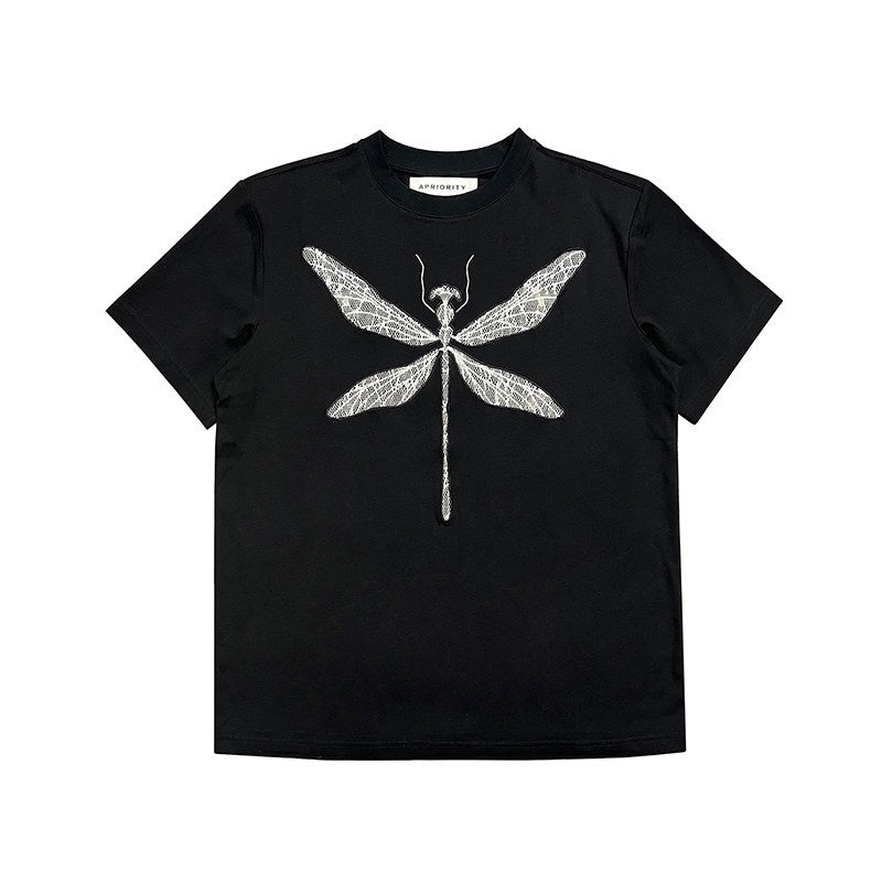 APRIORITY_Dragonfly_Lace_Cutout_Women's_Lyocell_Cotton_Short_Sleeve_T-shirts_871721220820_MISSTT