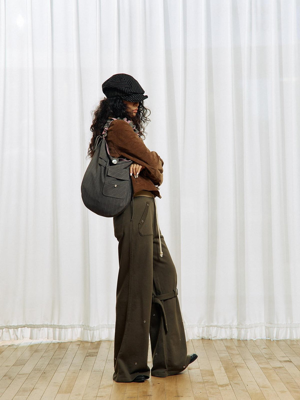 APRIORITY Drawstring Reversible Crossbody Shoulder Tote Women's Polyester Handbags