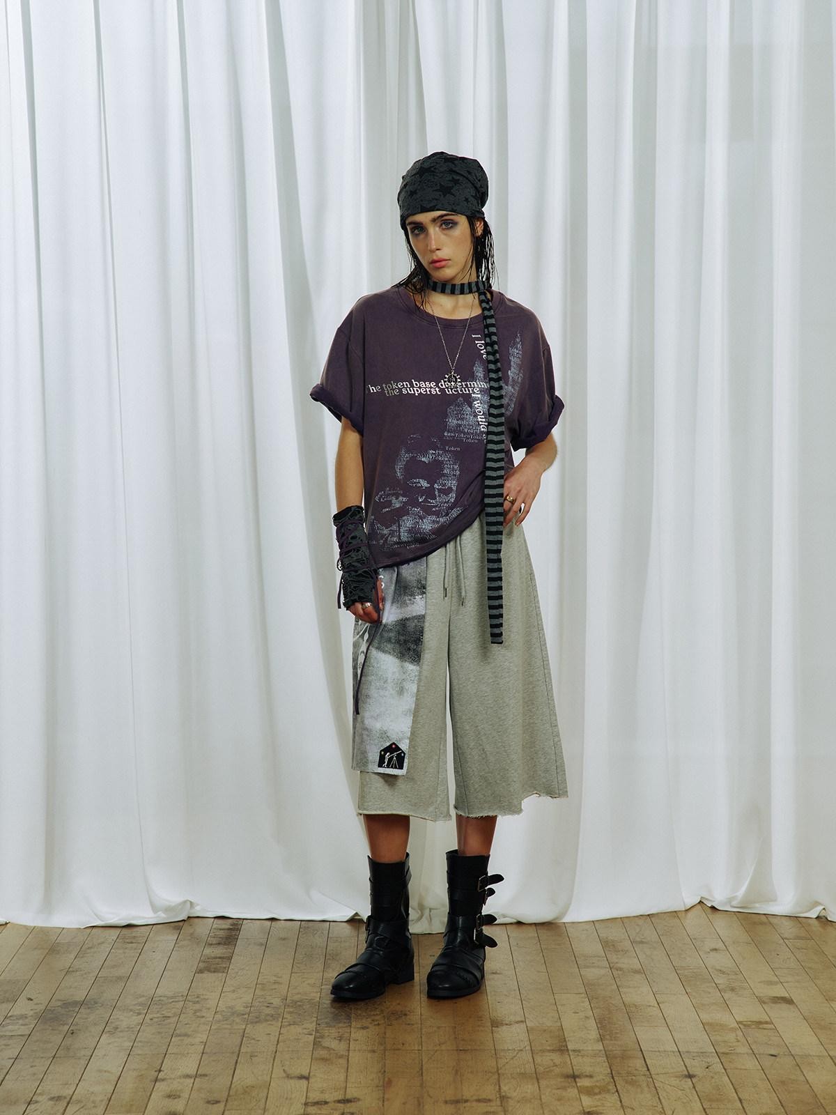 APRIORITY Dreamcatcher Print Skirt Panel Rolled Hem Drawstring Women's Athletic Shorts