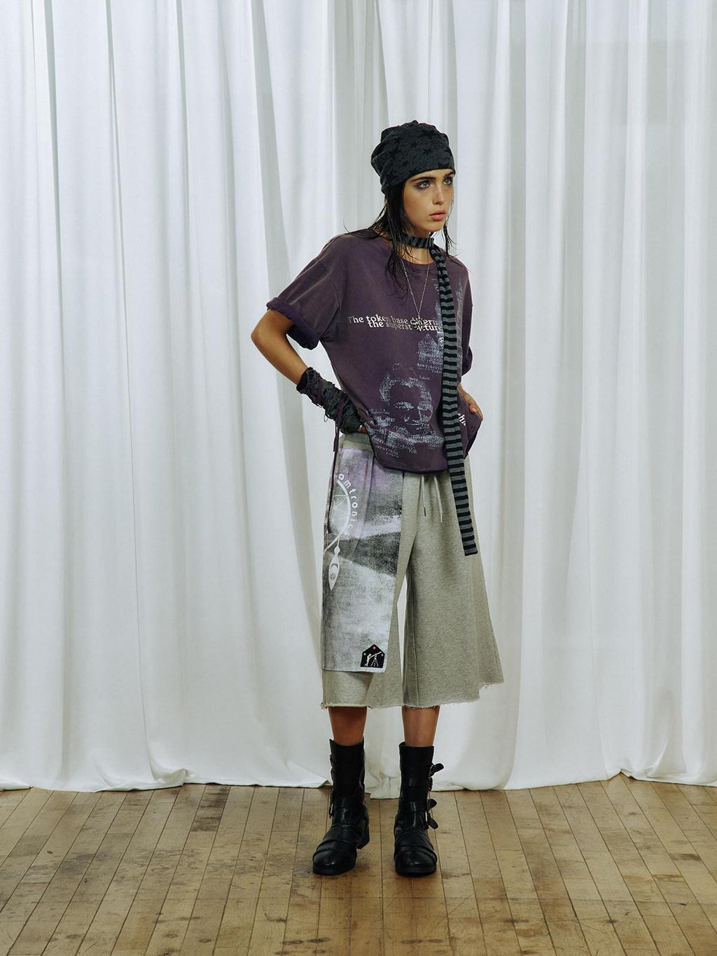 APRIORITY Dreamcatcher Print Skirt Panel Rolled Hem Drawstring Women's Athletic Shorts